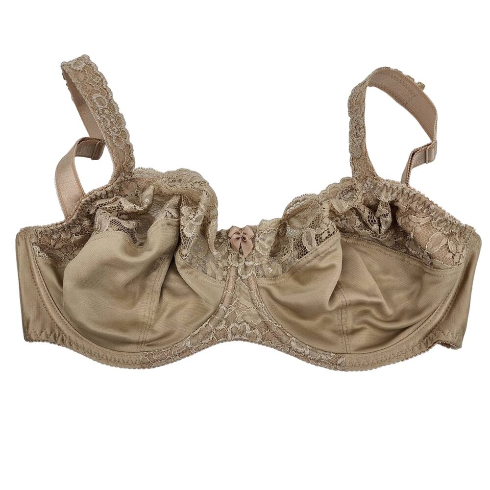 Fantasie Tan Nude Lace Full Coverage Back Clasp Underwire Bra Size 30I